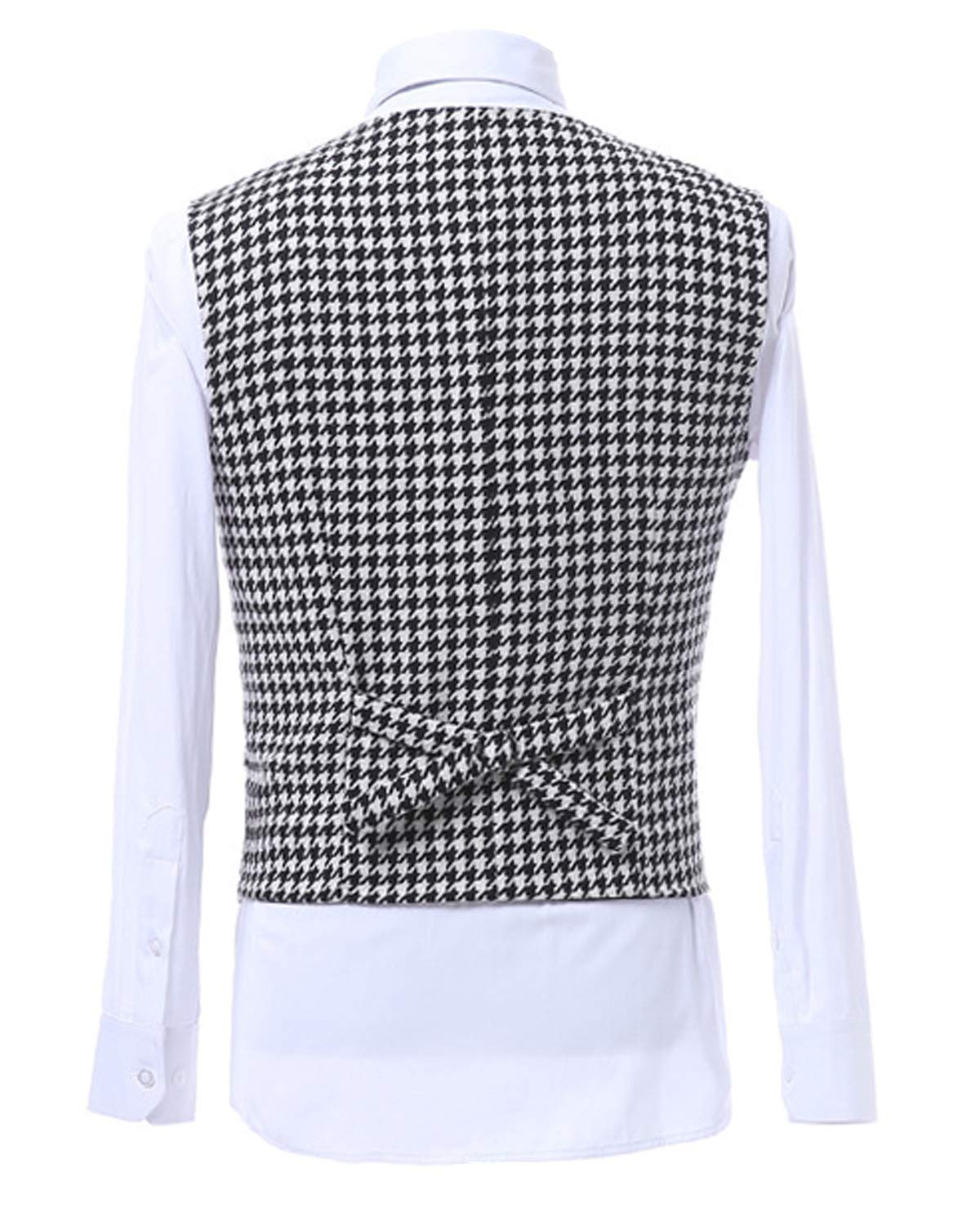 Classic Men's 3-Piece Plaid Wedding Suit Set - Houndstooth Blazer, Vest & Pants for Formal Occasions, Groomsmen Attire and Special Events