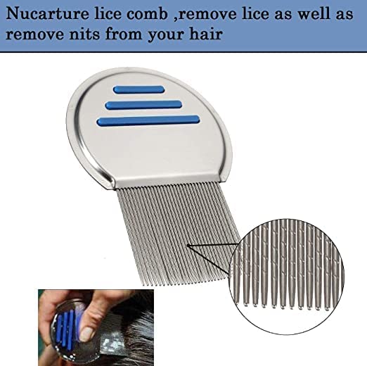 FOZZBY Stainless Steel Lice Comb - Double Sided Teeth for Effective Head Lice Treatment, Reusable & Durable (Multicolor) - Perfect for Home, School & Travel Use