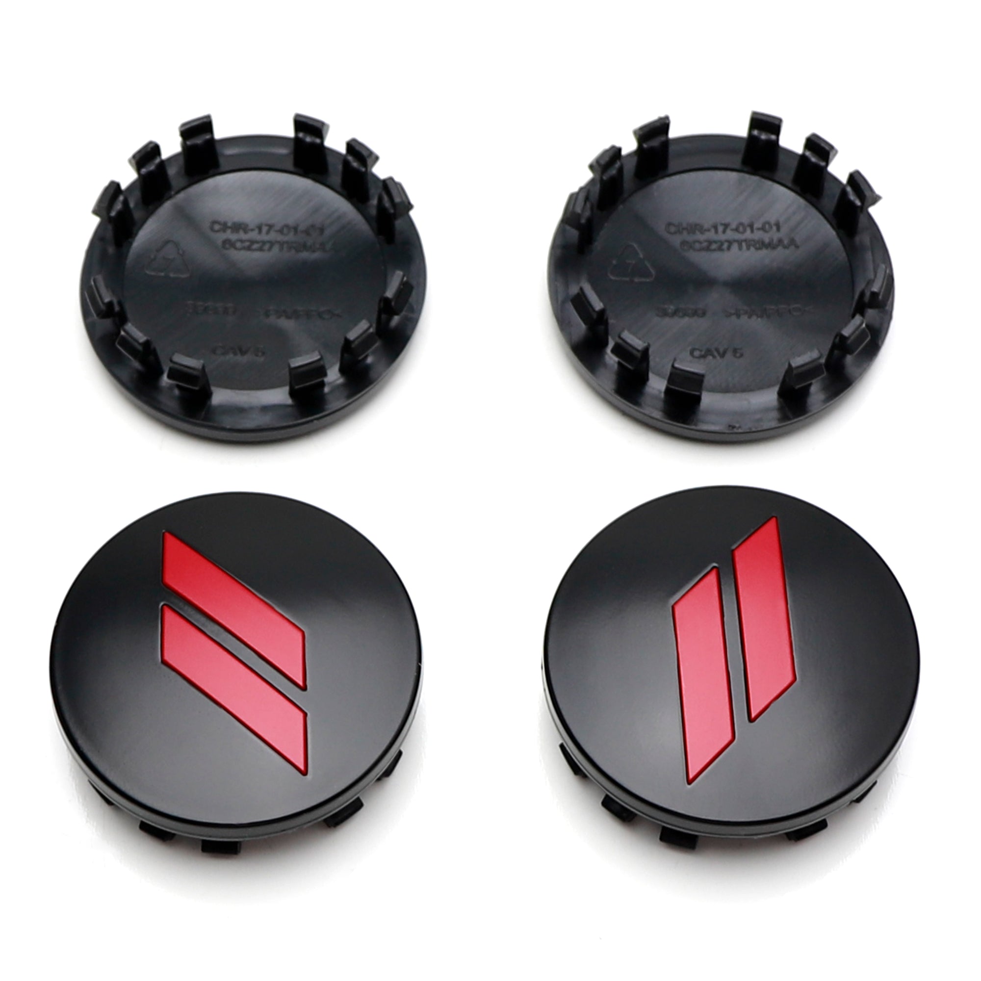 4-Piece 63mm Red Slash Wheel Center Caps for Dodge Charger Challenger Durango - Premium Hub Caps for Car Customization & Off-Road Style Enhancement