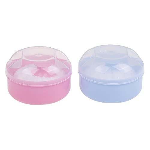 Premium Powder Puff for Makeup & Talcum Powder - Soft Cosmetic Sponge with Compact Case (1 Piece, Blue) - Ideal for Face Powder Application & Touch-Ups On-The-Go