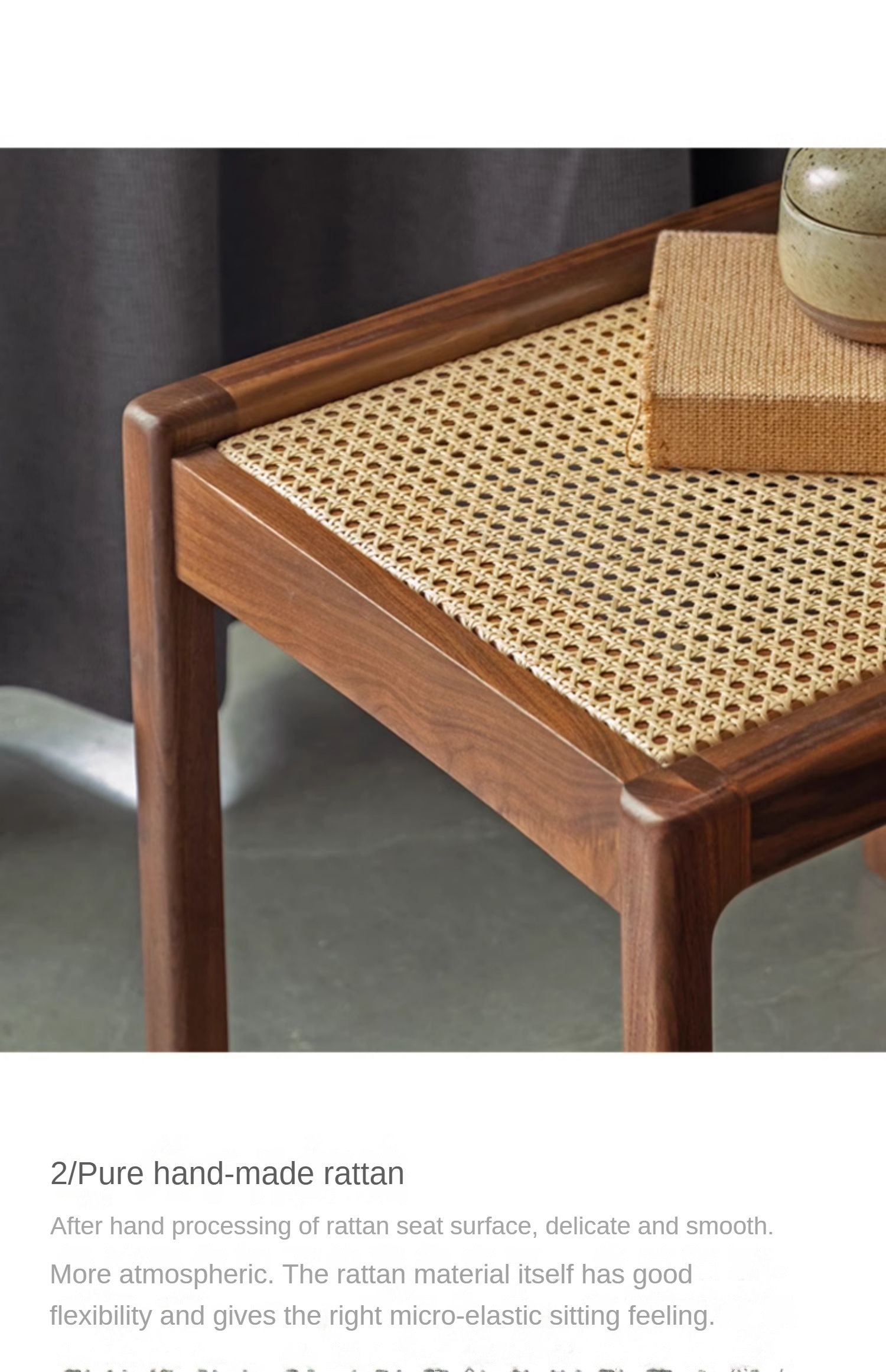 Black Walnut Solid Wood Square Stool Bench - Handcrafted Rustic Stool for Kitchen, Entryway & Bedroom - Durable Wooden Seat for Home Decor & Farmhouse Style