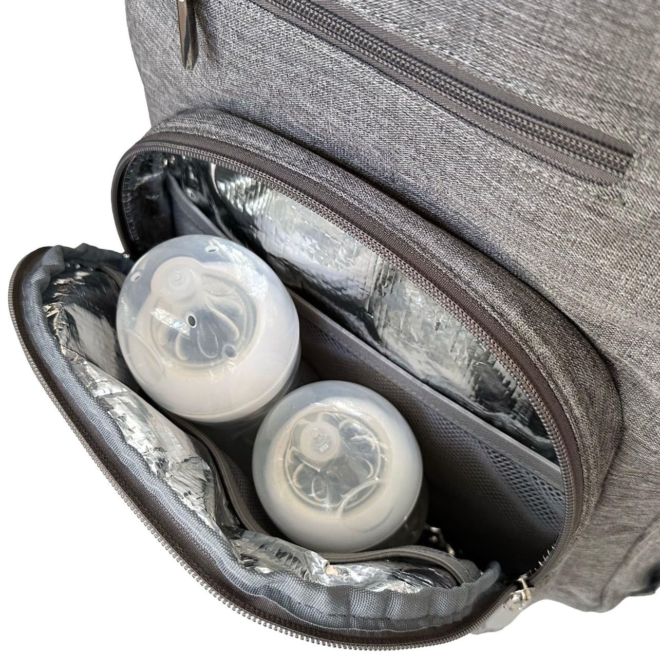 Queen Bee Diaper Backpack - Stylish Baby Bag with One-Hand Access, Sturdy Standing Base & Smart Storage Compartments | Perfect Baby Shower Gift, Registry Essential & Newborn Must-Have for Moms (Grey) | Ideal for Travel, Daycare & On-the-Go Parenting