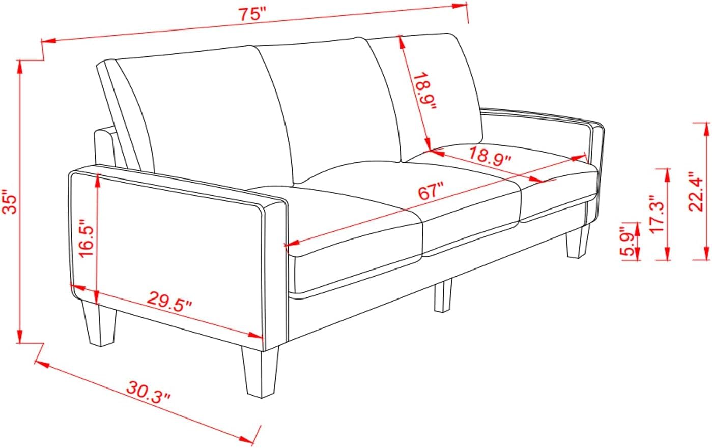 Harper & Bright Designs 2-Piece Modern Upholstered Sofa Set with Storage Box - 3-Seat Couch and Loveseat for Living Room, Bedroom, Apartment (Beige) | Space-Saving Furniture for Small Homes & Cozy Family Gatherings