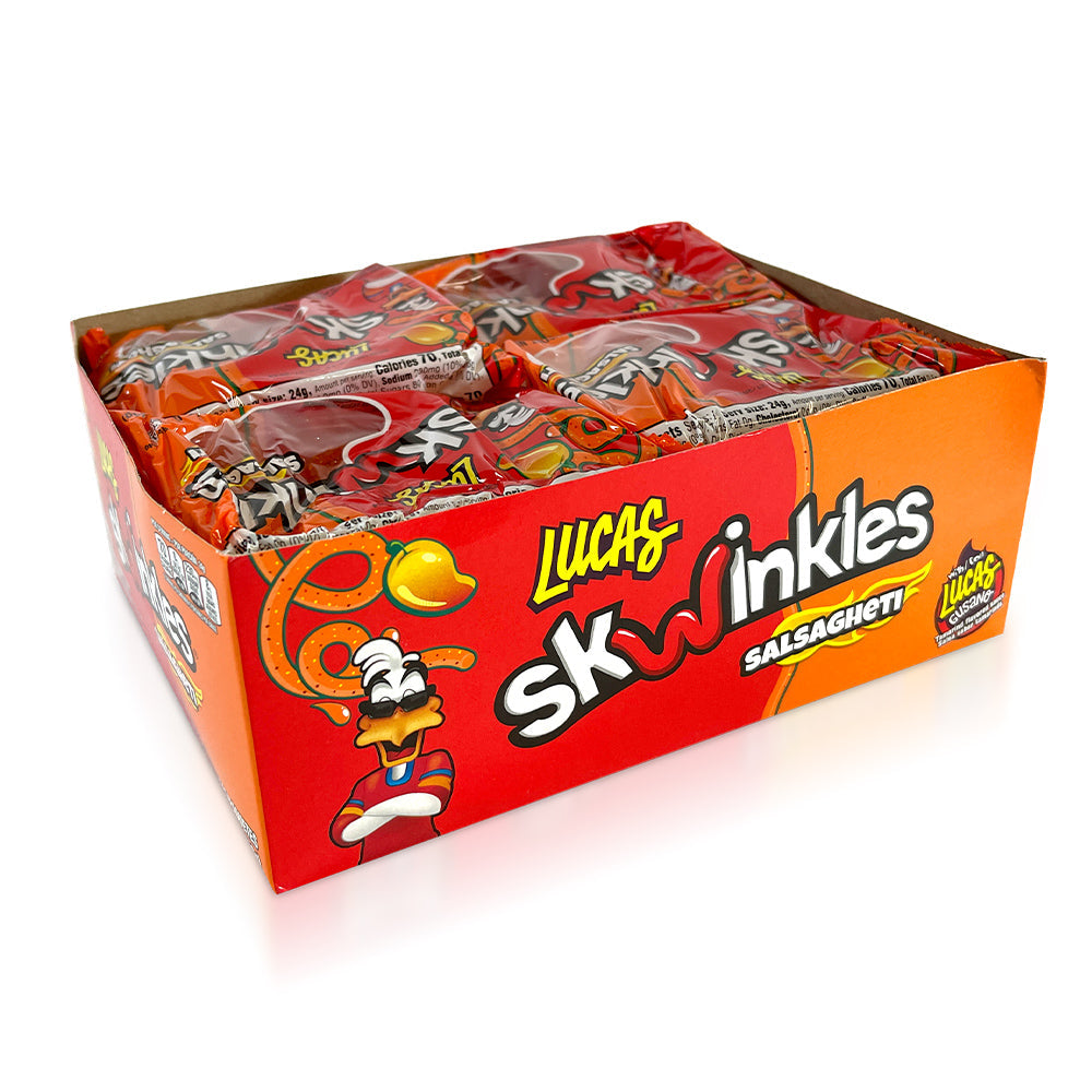 Lucas Salsaghetti Mango Candy - 12 Count Box | Sweet & Tangy Mexican Treat | Perfect for Parties, Snacking & Gifts