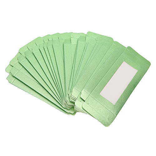 Shanrya 20pcs Green Eyelash Packaging Box Case - Storage Organizer for False Eyelashes, Lash Extensions & Beauty Accessories | Perfect for Salon Professionals, Makeup Artists & Home Use