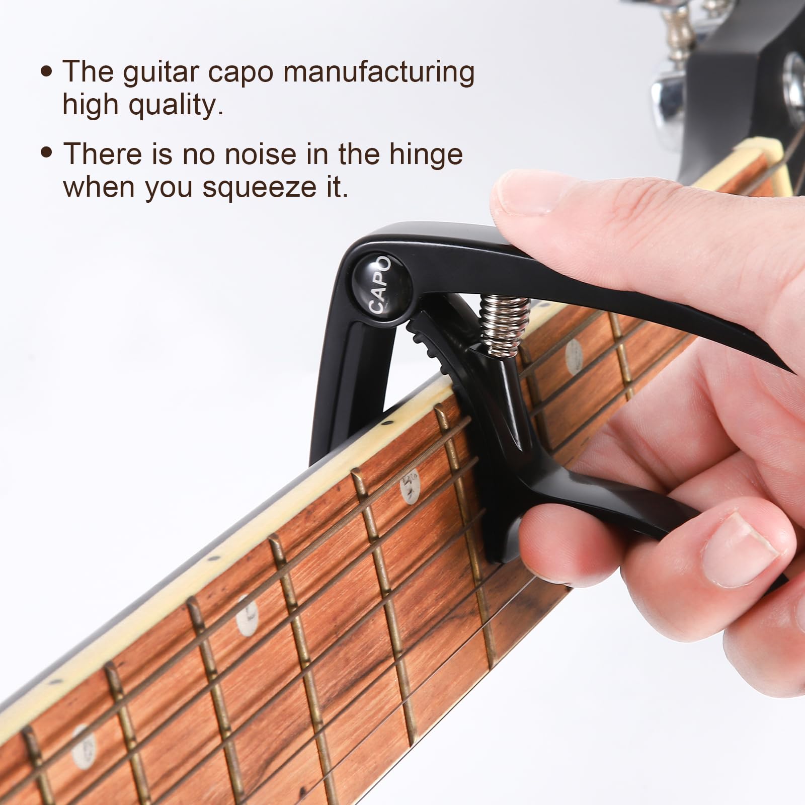 Premium Guitar Capo for Acoustic & Electric Guitars - 6 String Adjustable Clamp for Classical & Steel Strings - Black - Perfect for Live Performances, Studio Recording & Practice Sessions