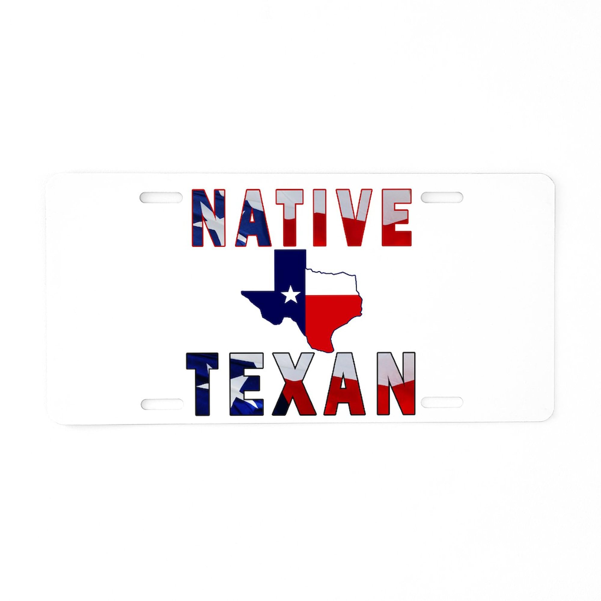 Native Texan Flag Map Aluminum License Plate - Front Vanity Tag for Cars & Trucks - Perfect for Texas Pride & Road Trips