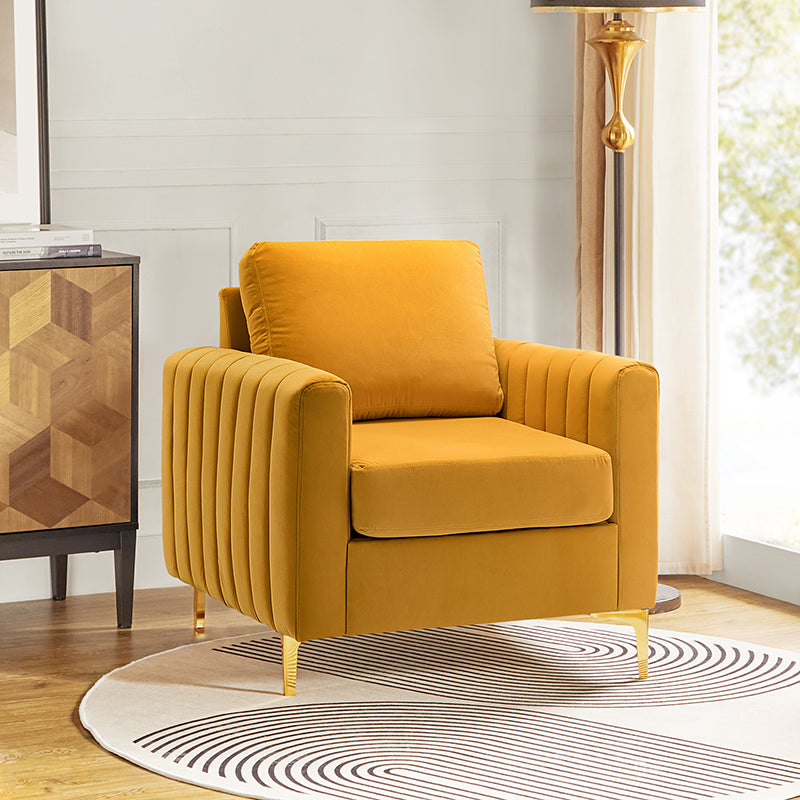 Luxury Didyme Velvet Club Armchair - Modern Accent Chair for Living Room, Bedroom & Office - Plush Upholstered Lounge Chair with Sturdy Wooden Legs - Perfect for Reading Nook, Home Theater & Cozy Spaces