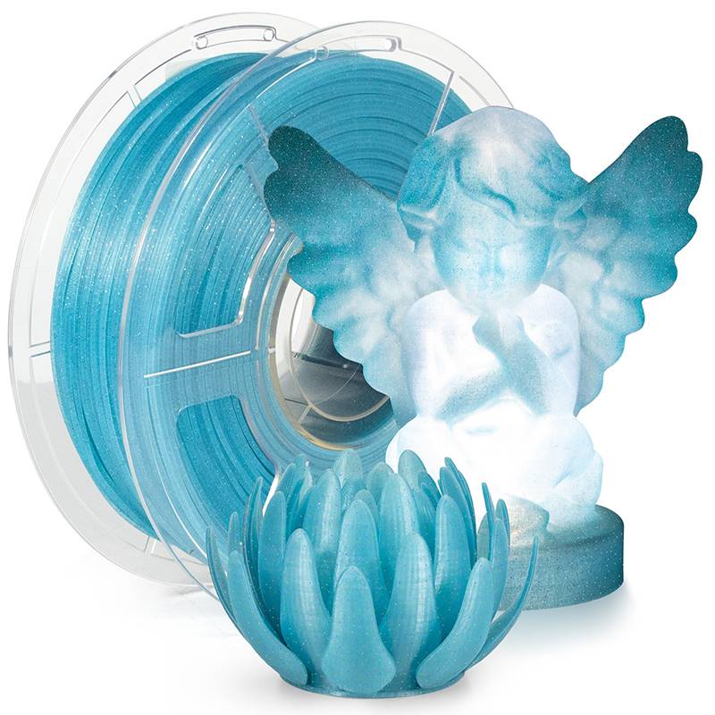 D3D Premium PLA Clear Glitter Filament 1.75mm - Bambu Lab AMS Compatible, 1kg Spool, Multiple Color Options for 3D Printing, DIY Crafts & Cosplay Props