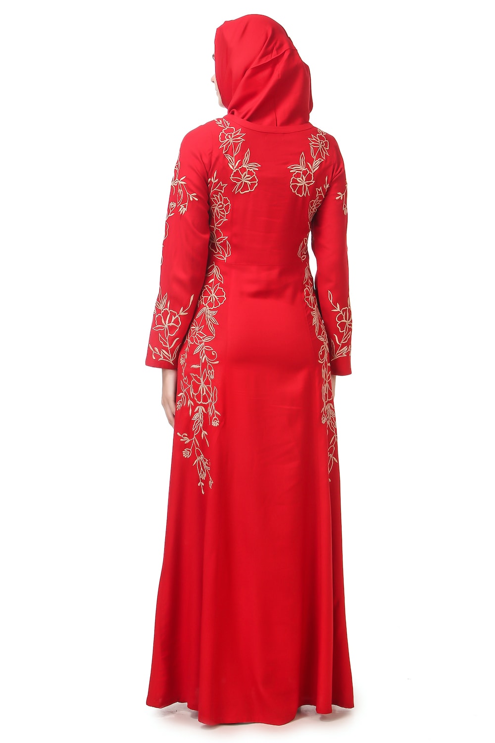 Embellished Princess Seam Rayon Abaya Dress - Elegant Muslim Women's Prayer Dress for Ramadan & Special Occasions