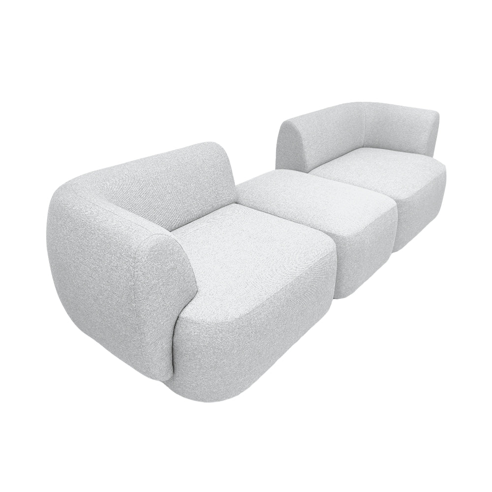 Pebble 4-Seater Sectional Sofa with Ottoman | EcoClean Fabric | Modern Living Room Furniture | Perfect for Small Spaces & Family Gatherings