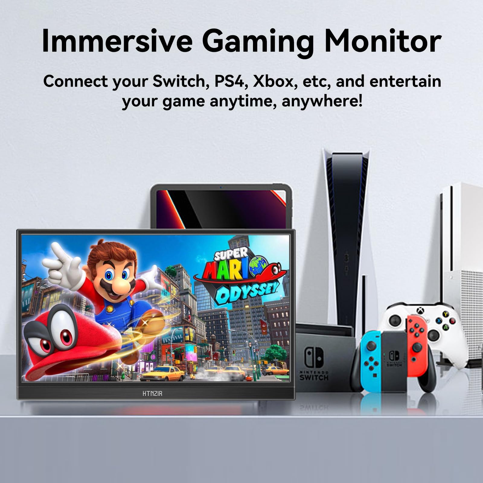 Portable 14 Inch FHD HDMI USB-C Second Monitor with Kickstand & Speakers, HDR Plug&Play for Laptop PC Phone Mac Xbox PS5/PS4 Switch - Ideal for Work, Gaming, and Home Entertainment