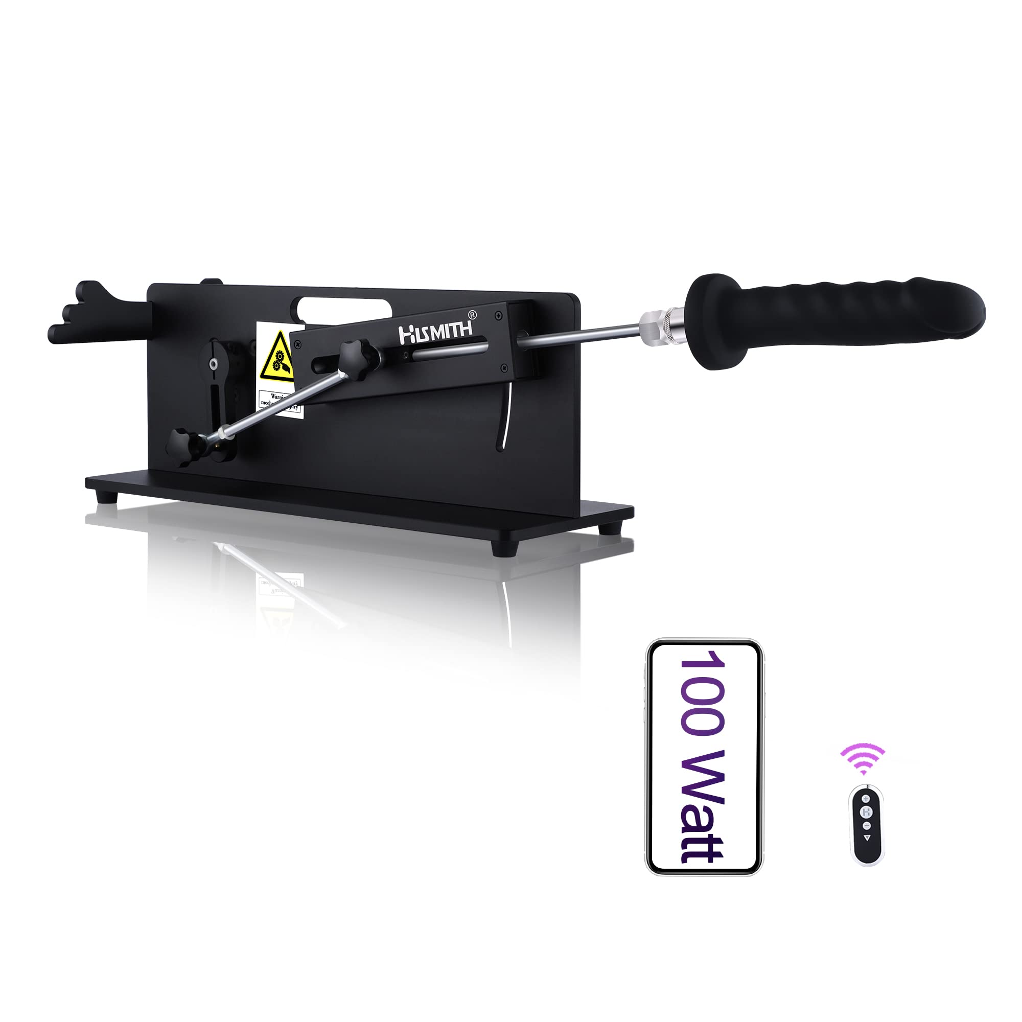 Premium Hismith Table Top 2.0 Max Sex Machine - Powerful 100W Adult Toy with KlicLok System, APP/Remote/Wireless 3-in-1 Control & Included Dildo - Perfect for Solo Play, Couples Fun, and BDSM Exploration