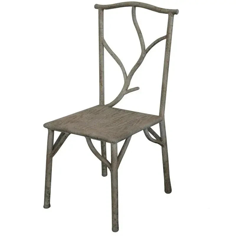 Stylish Faux Bois Side Chair - Rustic Wood-Look Accent Chair for Dining Room, Bedroom, or Office - Perfect for Home Decor & Small Spaces