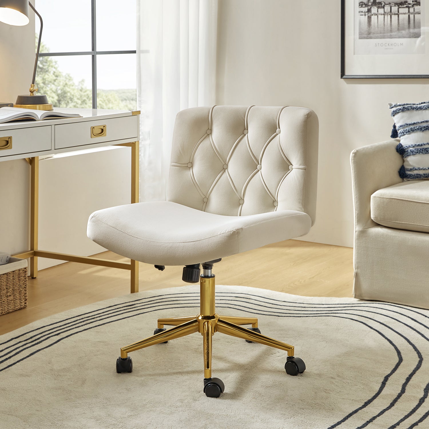 Norm Modern Flannel Adjustable Office Chair - Ergonomic Desk Chair for Home & Office Workspace, Perfect for Long Hours of Sitting