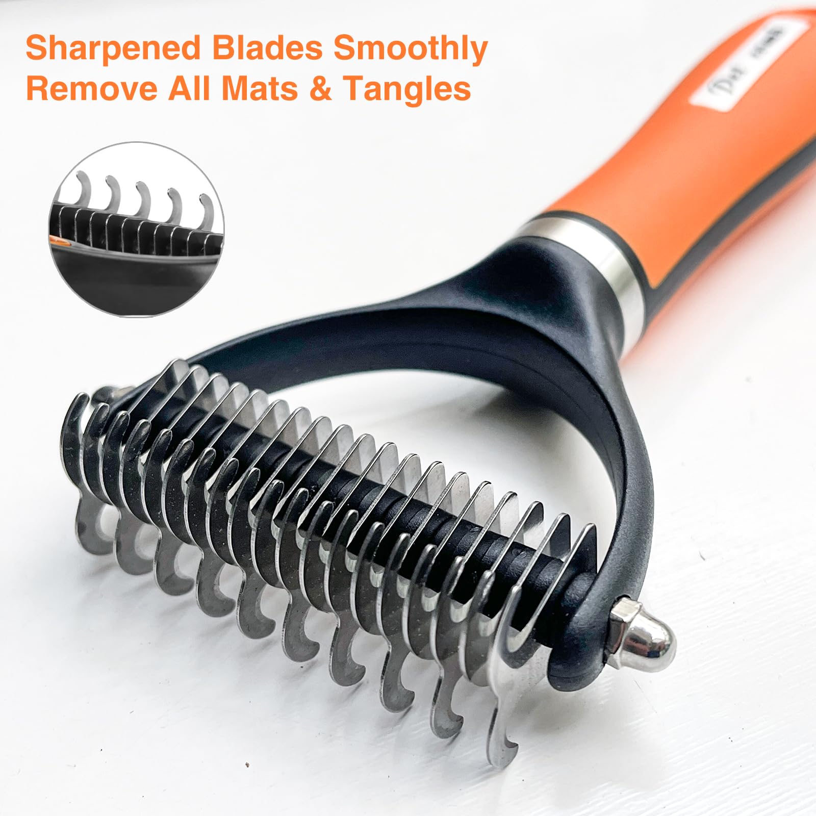 Best Dog Brush for Shedding Control - Gentle Deshedding Tool for Long Haired Dogs - Orange Pet Grooming Kit - Perfect for Daily Brushing & Coat Maintenance at Home