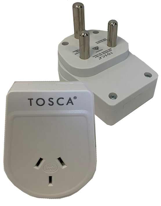 Tosca TCA050 Universal Travel Adapter for India - White | Perfect for Charging Devices During Business Trips & Vacations