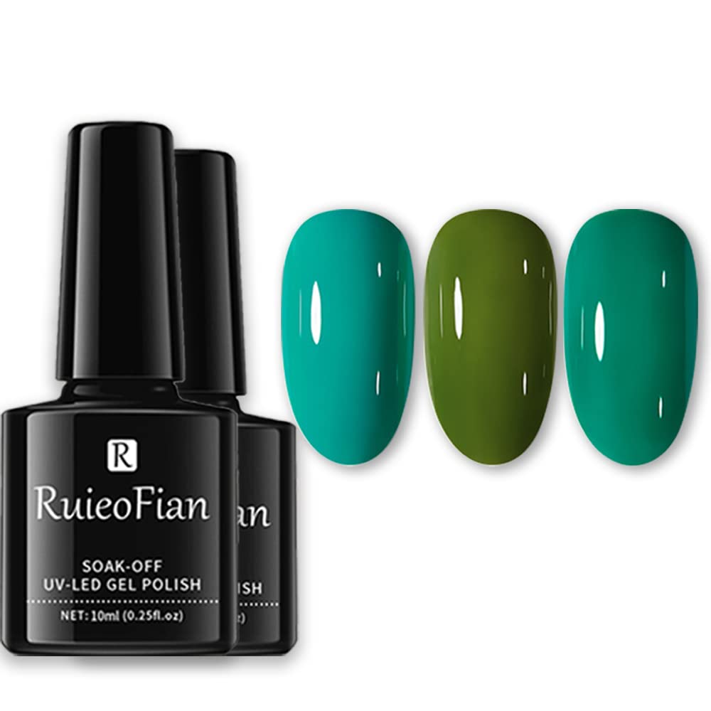 BINGBRUSH 3-Piece Green Gel Nail Polish Kit - 10ML Soak Off LED/UV Gel Polish Set with High Shine & Long Lasting Wear for Salon & DIY Manicure (A03-Green) - Perfect for Nail Art, Home Manicures & Professional Salon Use