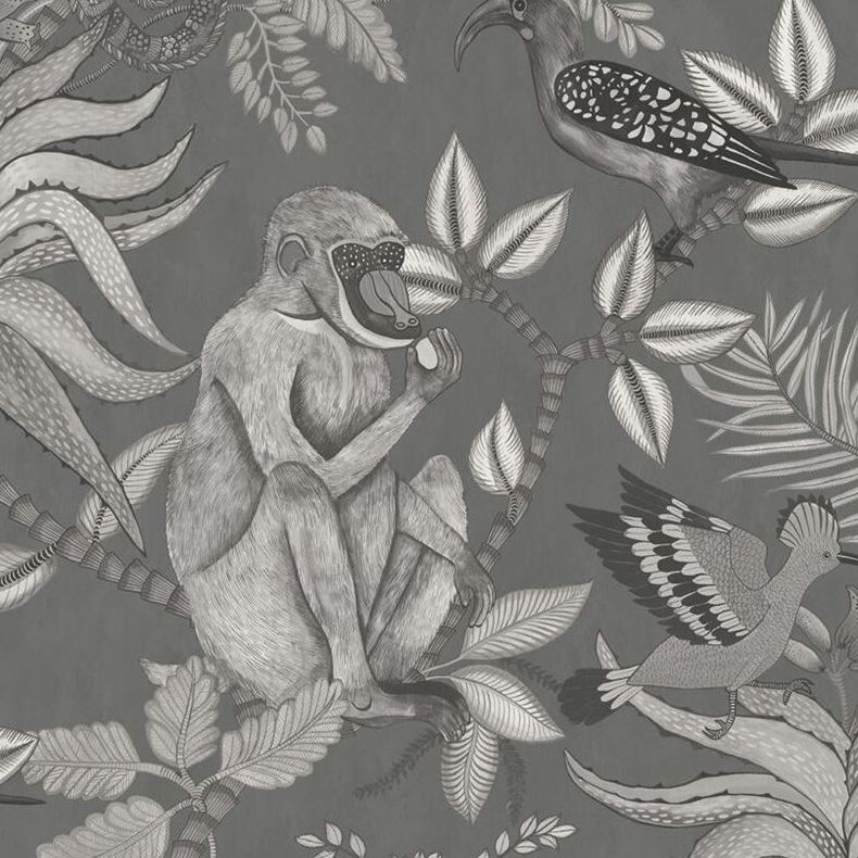 Cole and Son Savuti Charcoal Wallpaper - Premium Peel and Stick Wallpaper for Living Room, Bedroom, Home Decor (109/1002)