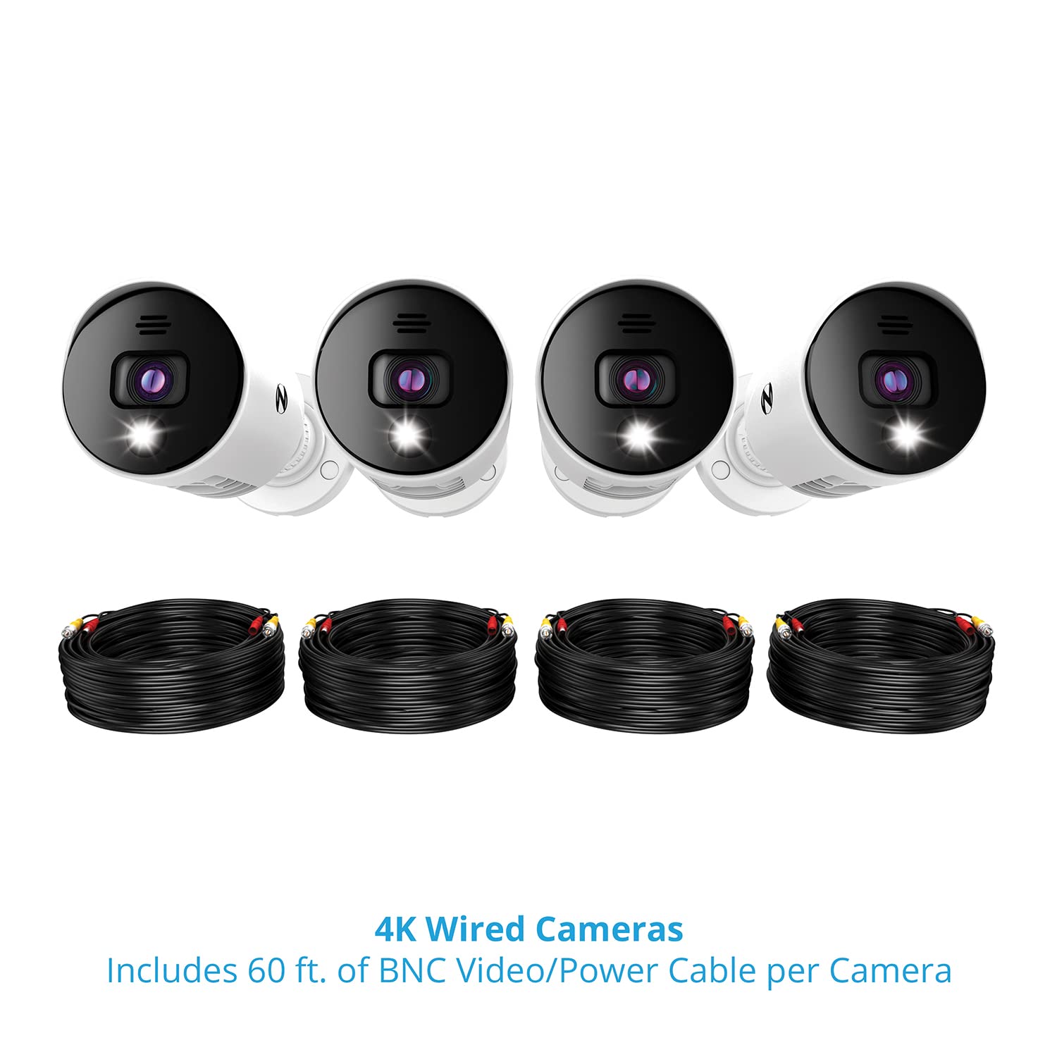 Night Owl 4-Channel Bluetooth Security Camera System with 4 Wired 4K UHD Indoor/Outdoor Spotlight Cameras (Audio + 1TB HDD) - Home Surveillance, Business Monitoring & Property Protection