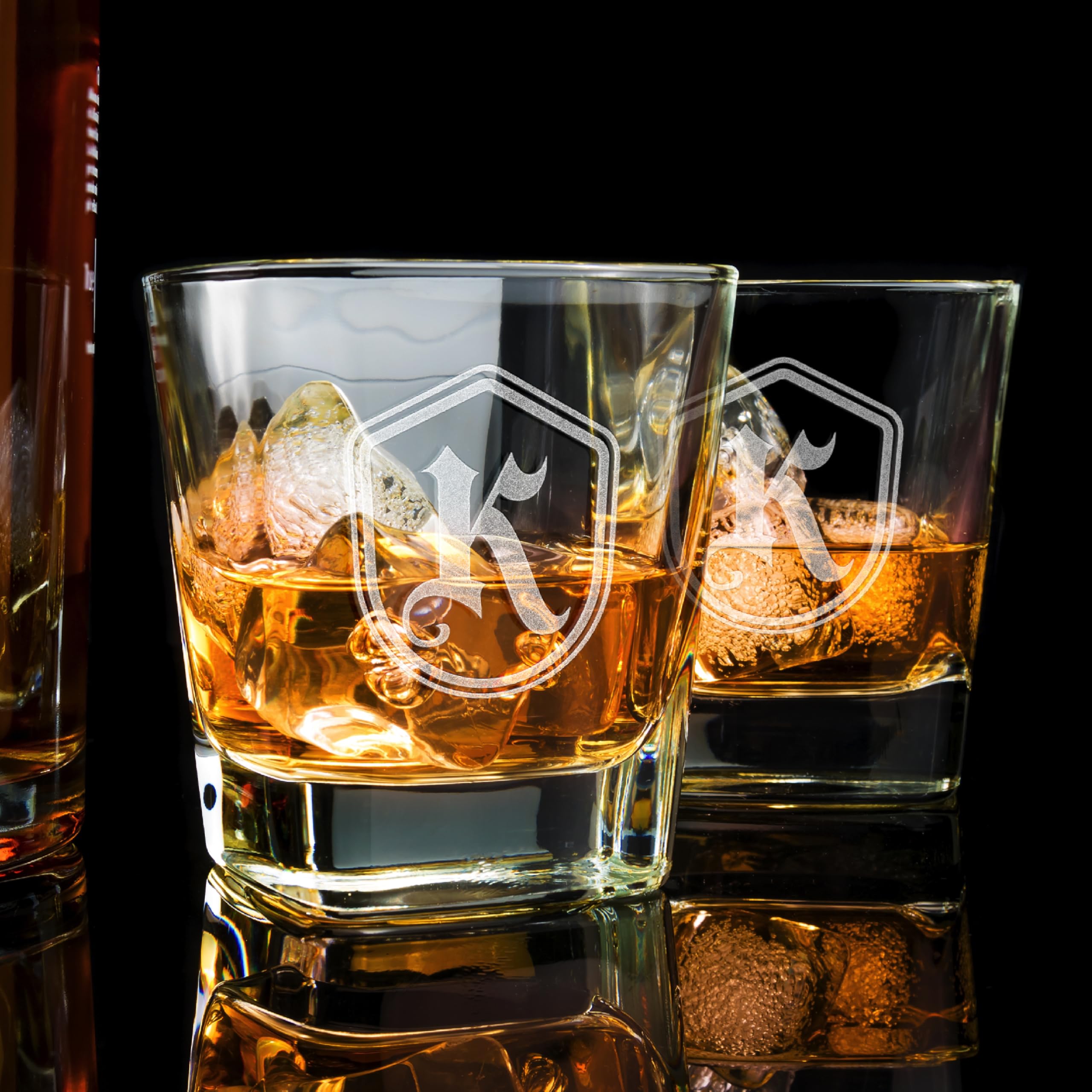 Personalized Whiskey Decanter Set with 2 Glasses - Engraved 25oz Liquor Decanter Gift for Men - Custom Monogram Barware for Birthday, Retirement & Anniversary - Perfect for Home Bars, Man Caves & Gifting