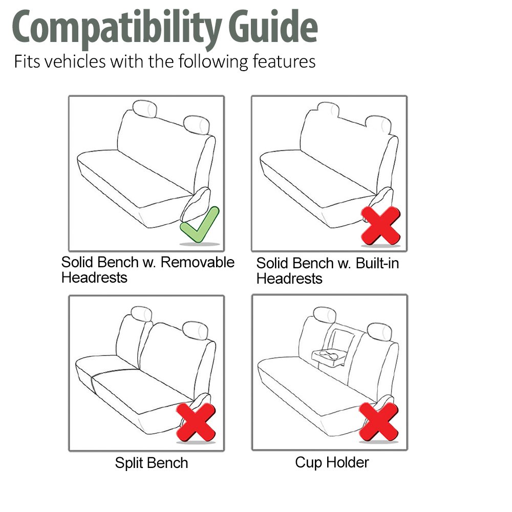 FH Group Universal Car Seat Cover for Back Seat - Durable Cloth Protector for Dogs & Kids, Fits SUV, Sedan, Van (Orange) | Perfect for Road Trips, Pet Travel & Family Protection