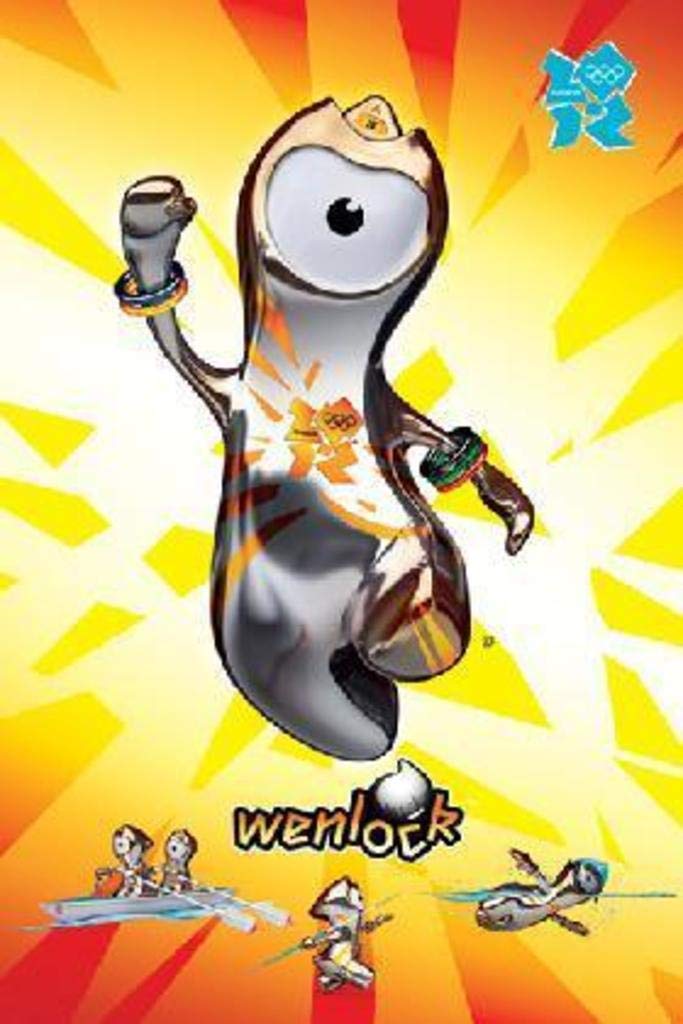 London 2012 Summer Olympics Official Mascot Wenlock Wall Art Poster - 24x36 Inch Vintage Sports Decor for Game Room, Man Cave & Olympics Fan Collection