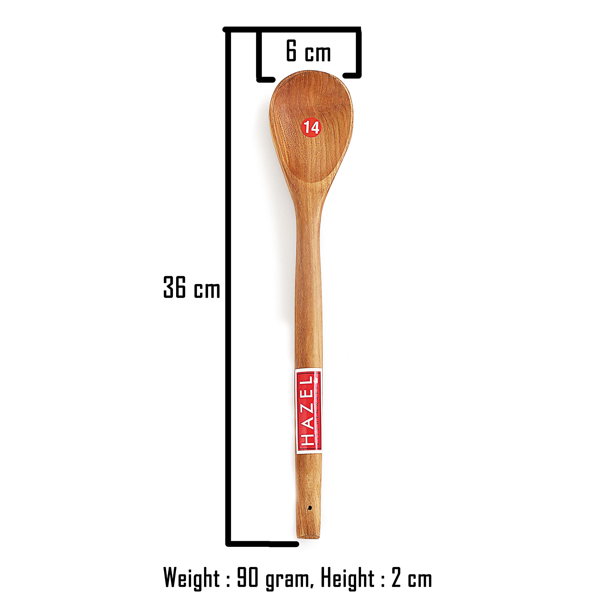 HAZEL Large Wooden Oval Spatula - Non-Stick Cooking & Serving Spoon - Natural Kitchen Utensil for Baking, Stirring, and Serving - Perfect for Pancakes, Eggs, and Salad