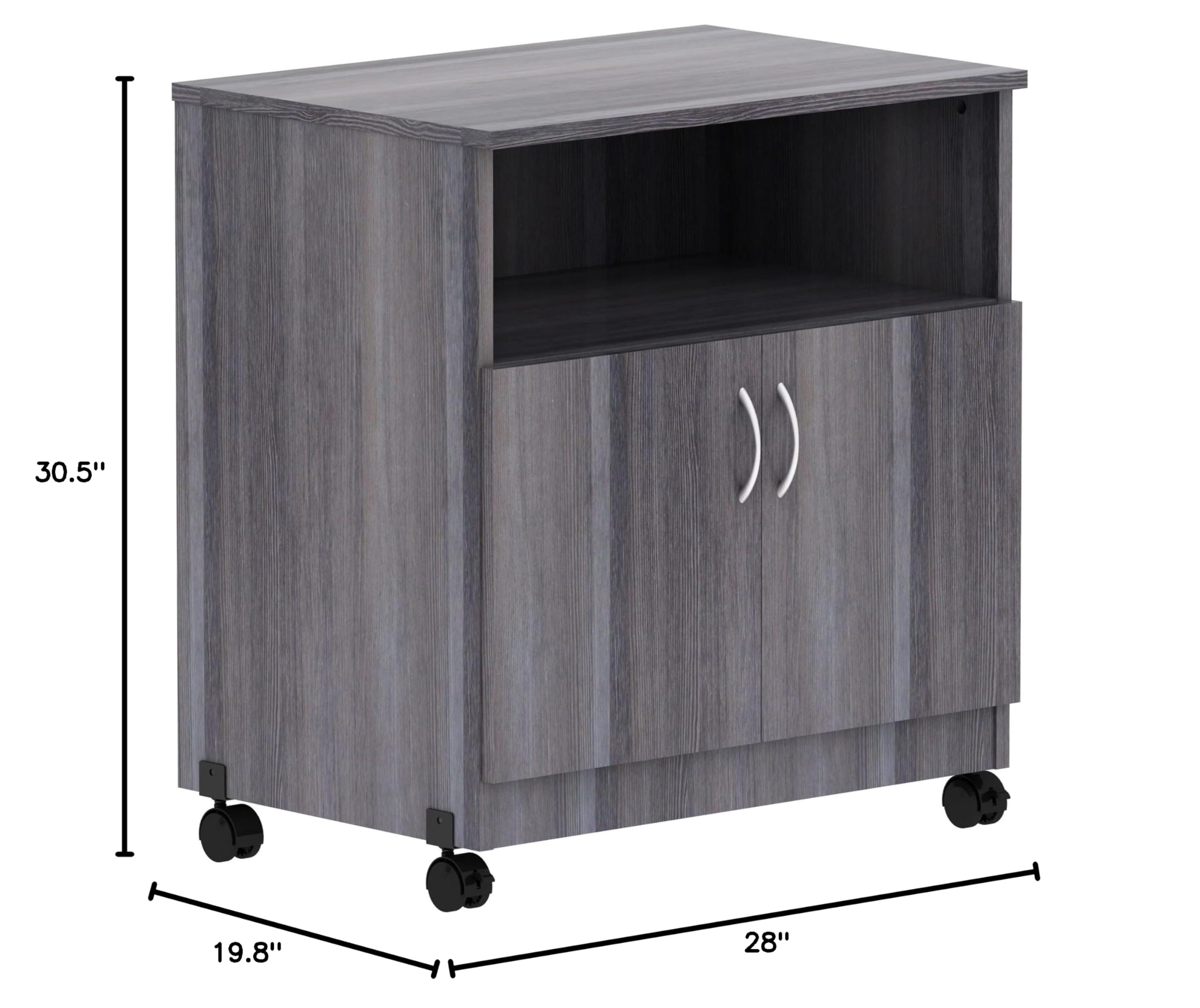 Lorell LLR69627 Deluxe Mobile Machine Stand - Heavy Duty Adjustable Rolling Cart for Printers, Scanners & Office Equipment, Weathered Charcoal - Perfect for Home Office & Commercial Workspaces