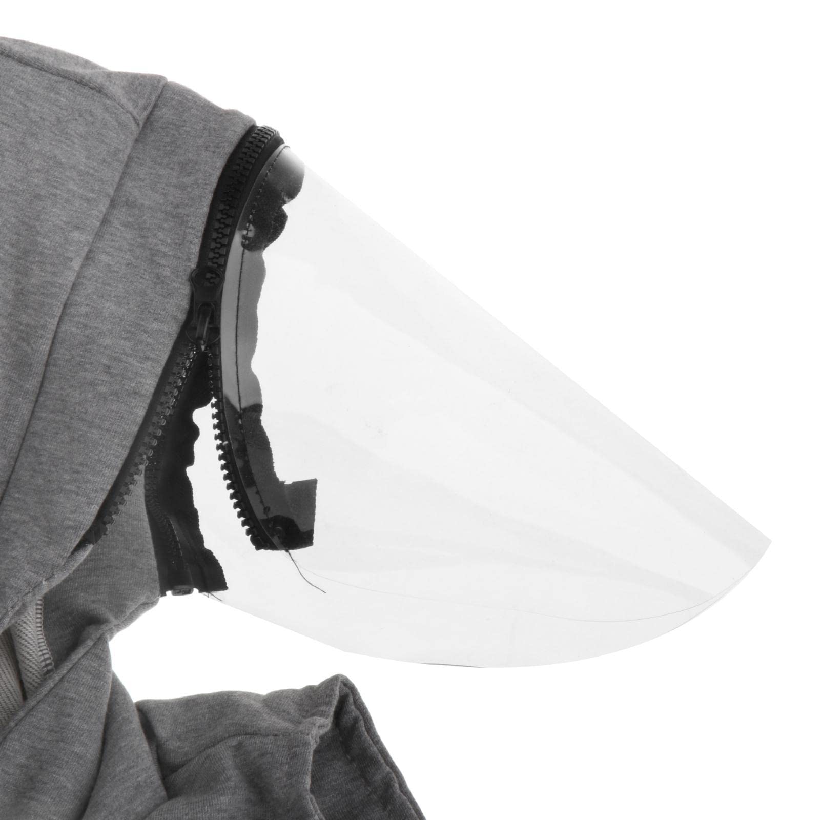 Trendy Retail® UV Protection Full Face Visor Mask with Hood - Clear Sport Face Shield Hat for Men & Women (Gray) - Ideal for Running, Cycling, Outdoor Activities & Sun Protection