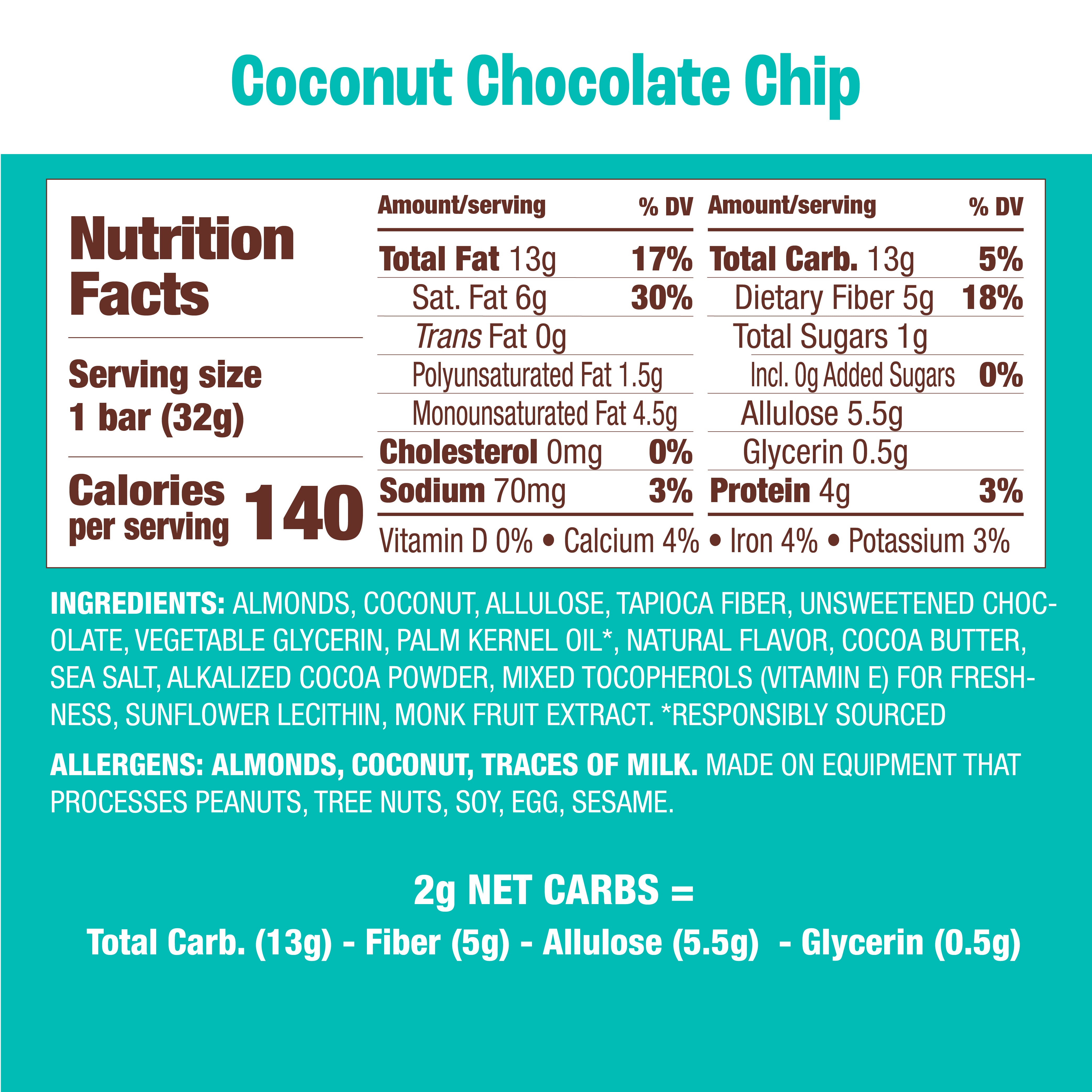 Organic Coconut Chocolate Chip Granola Bars - 12 Pack | Gluten-Free Snack for Breakfast, Hiking & On-The-Go Energy Boost