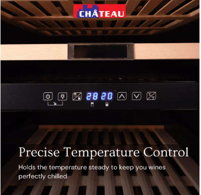 Chateau CW 1700ED AT 171 Bottle Wine Cooler Refrigerator - Dual Zone Temperature Control for Red & White Wine Storage - Perfect for Home Bars, Restaurants, and Wine Cellars