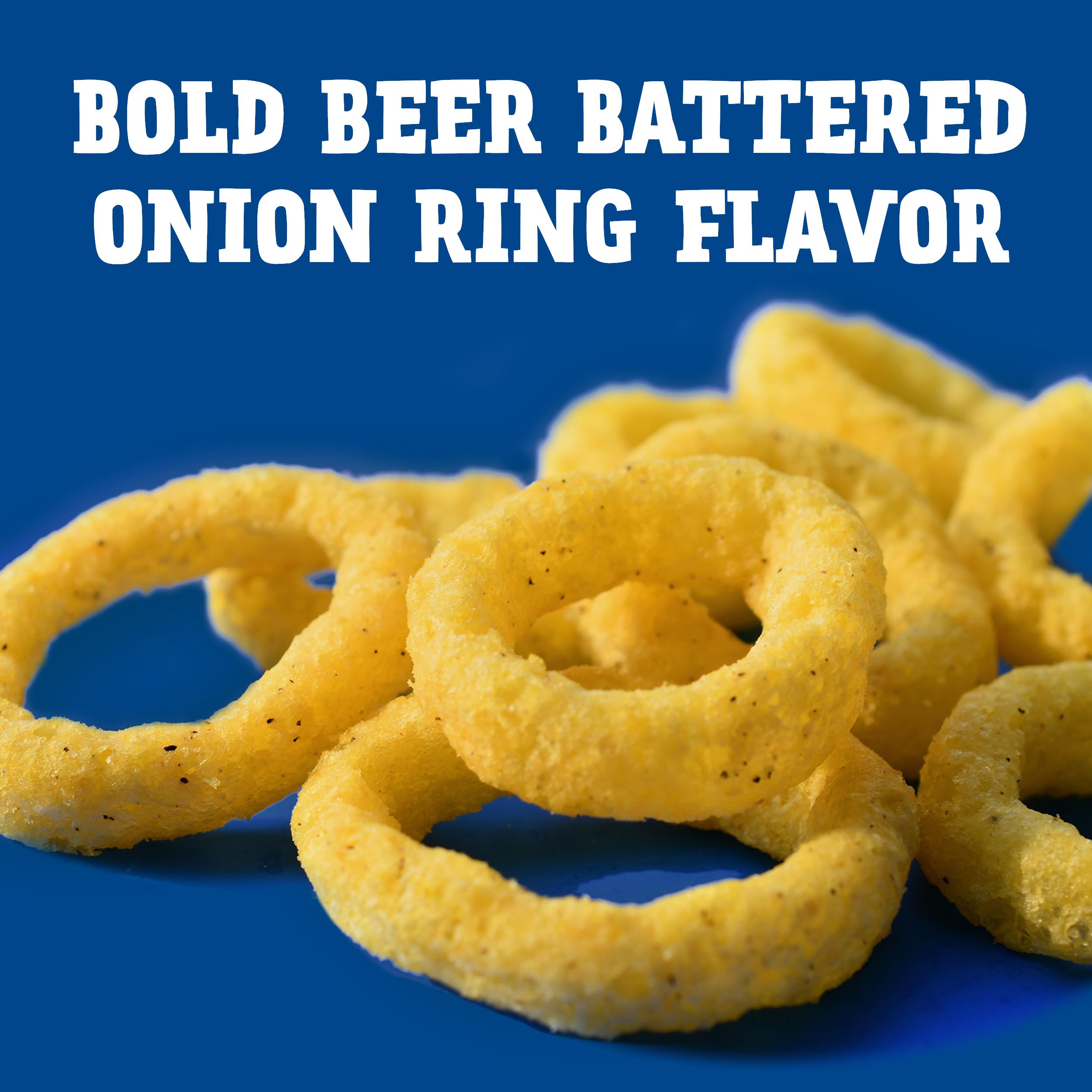 Andy Capp's Beer Battered Onion Rings - Crunchy Baked Oat & Corn Snacks, 2 oz Pack - Perfect for Parties, Game Nights & On-the-Go Snacking