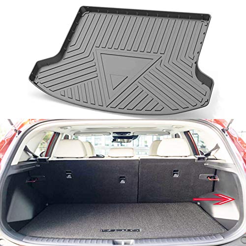 Premium Black Rubber Car Floor Mats - Heavy Duty Trunk Liner & Cargo Tray Protector for Kia Seltos KX3 (2019-2023 Models) | Waterproof & Anti-Slip Design | Perfect for Road Trips, Camping & Daily Commute