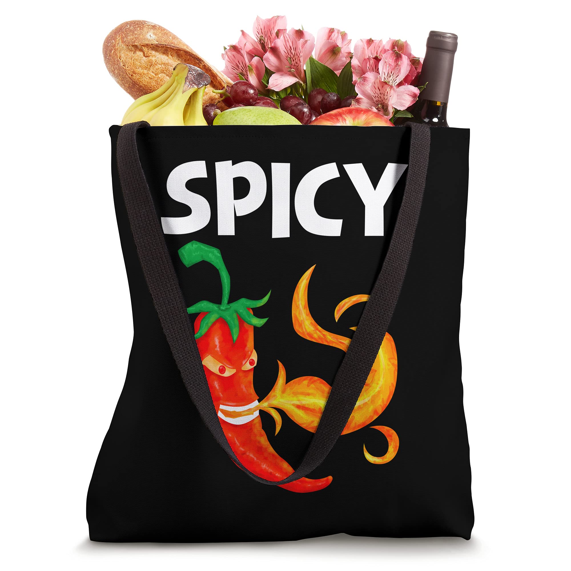 Funny Chili Pepper Tote Bag for Men & Women - Red Spicy Flaming Jalapeno Design - Perfect for Grocery Shopping, Beach Trips & Everyday Use
