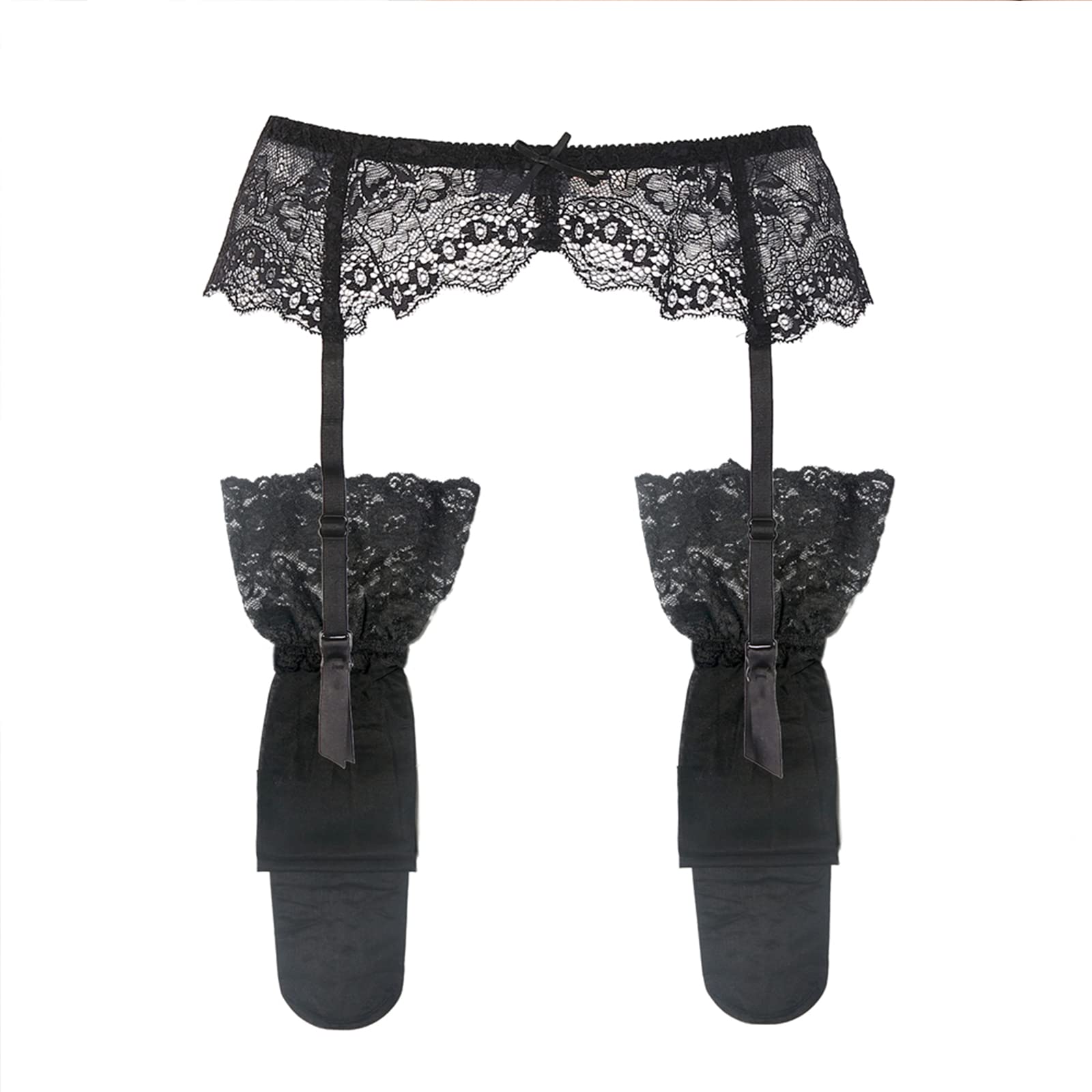 Sexy Black Lace Garter Belt for Women - Adjustable Suspender for Thigh High Stockings | Perfect for Bridal Lingerie, Boudoir Photography & Romantic Nights