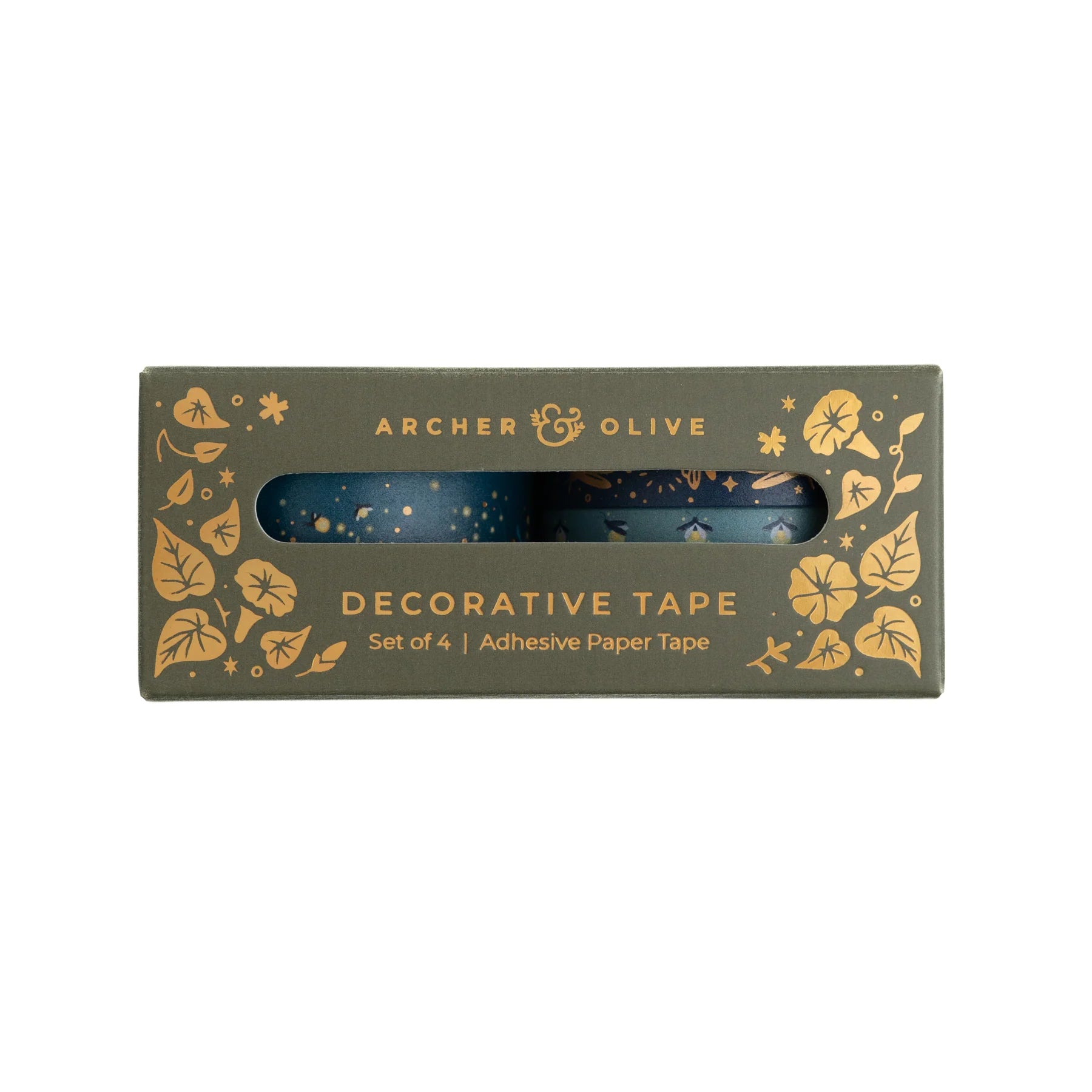 Archer and Olive Firefly Night Washi Tape Set - 12 Rolls Japanese Decorative Paper Tape for Scrapbooking, Journaling, Bullet Journals & DIY Crafts - Perfect for Gift Wrapping, Planner Decor & Card Making