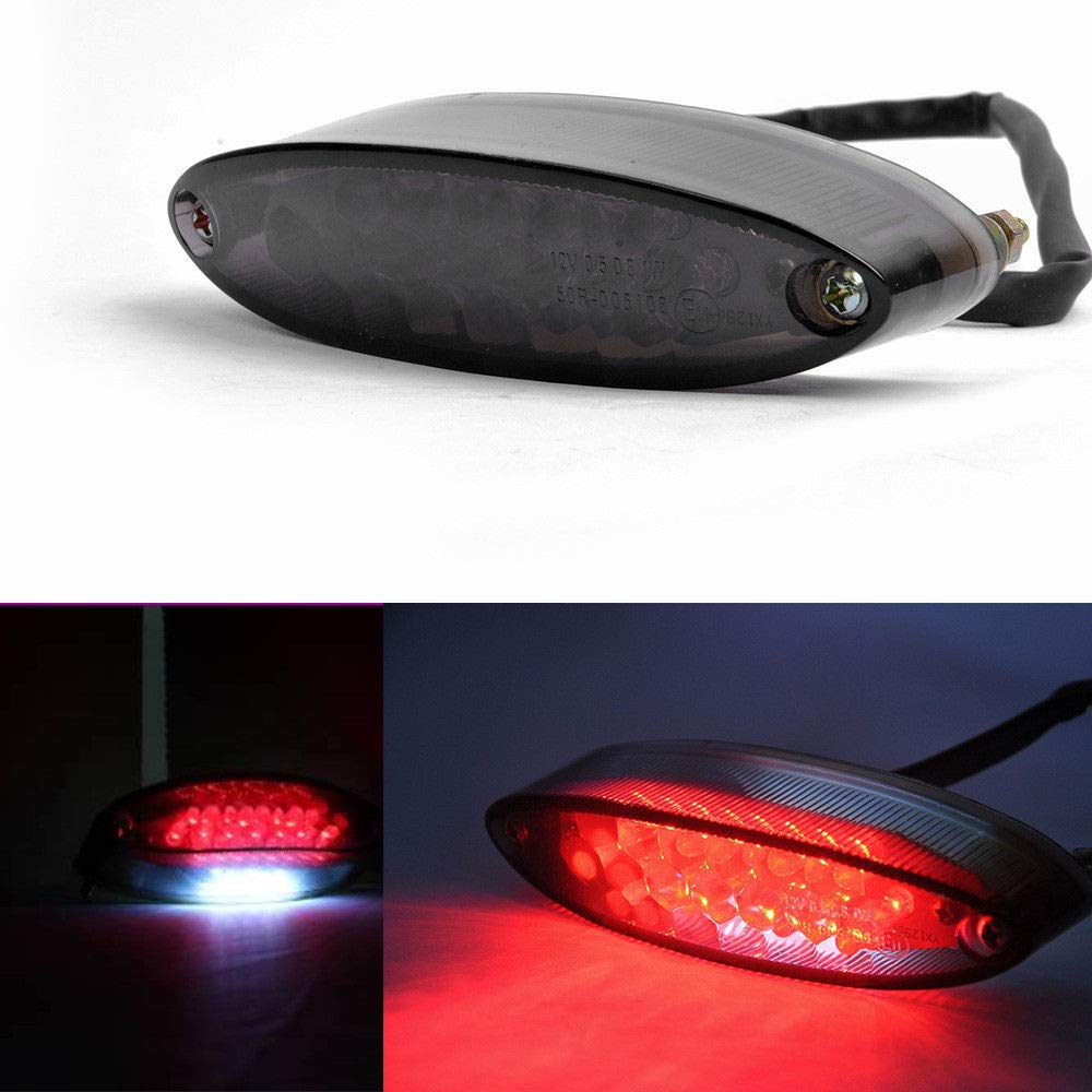 28 LED Motorcycle License Plate Brake Tail Light - Universal Fit for Bobber, Cafe Racer & Clubman Bikes - Waterproof & Durable for Night Riding & Custom Builds