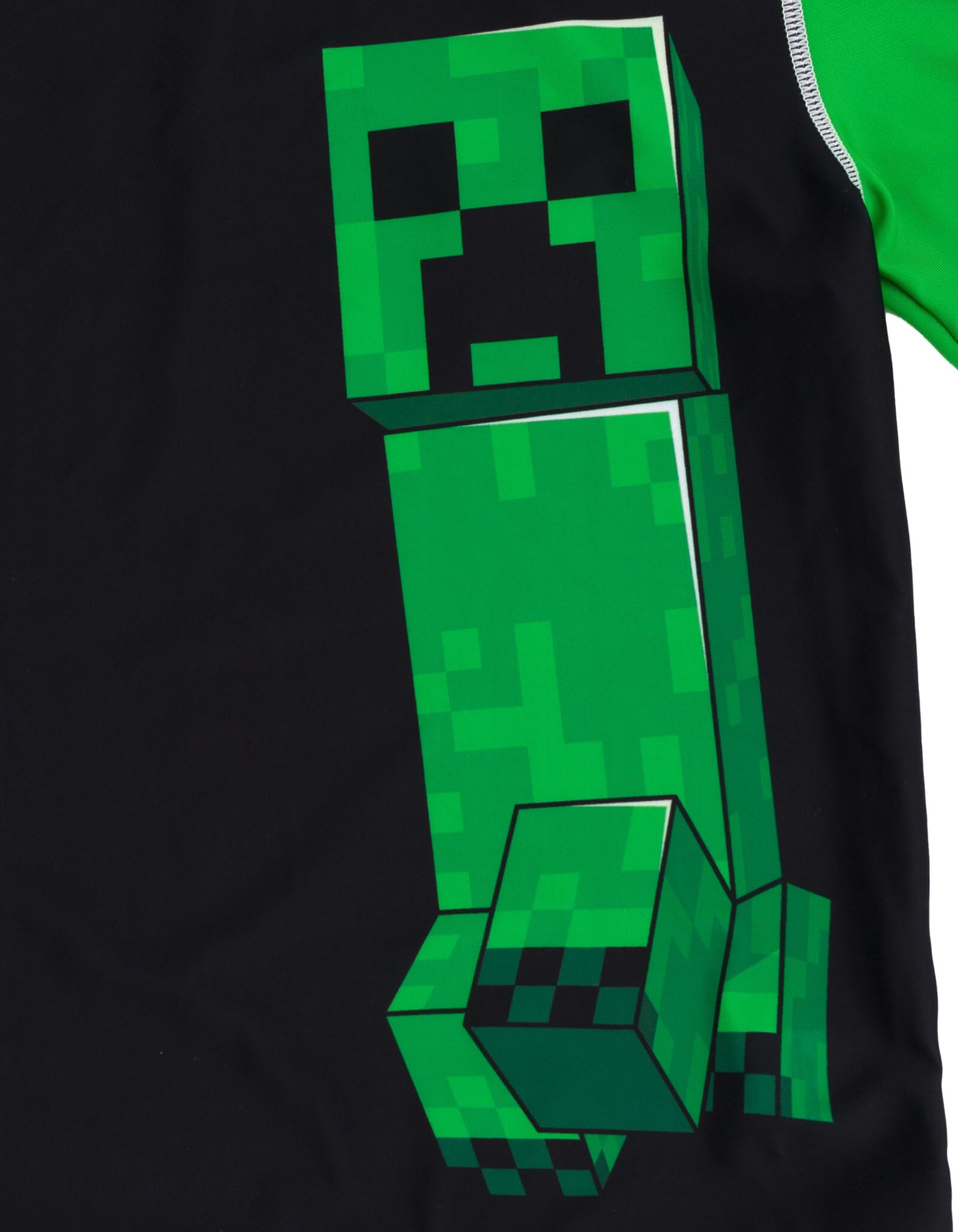 Minecraft Zombie Creeper Alex Steve Rash Guard & Swim Trunks Set for Kids - UV Protection Swimwear for Boys & Girls at Pool, Beach & Summer Activities