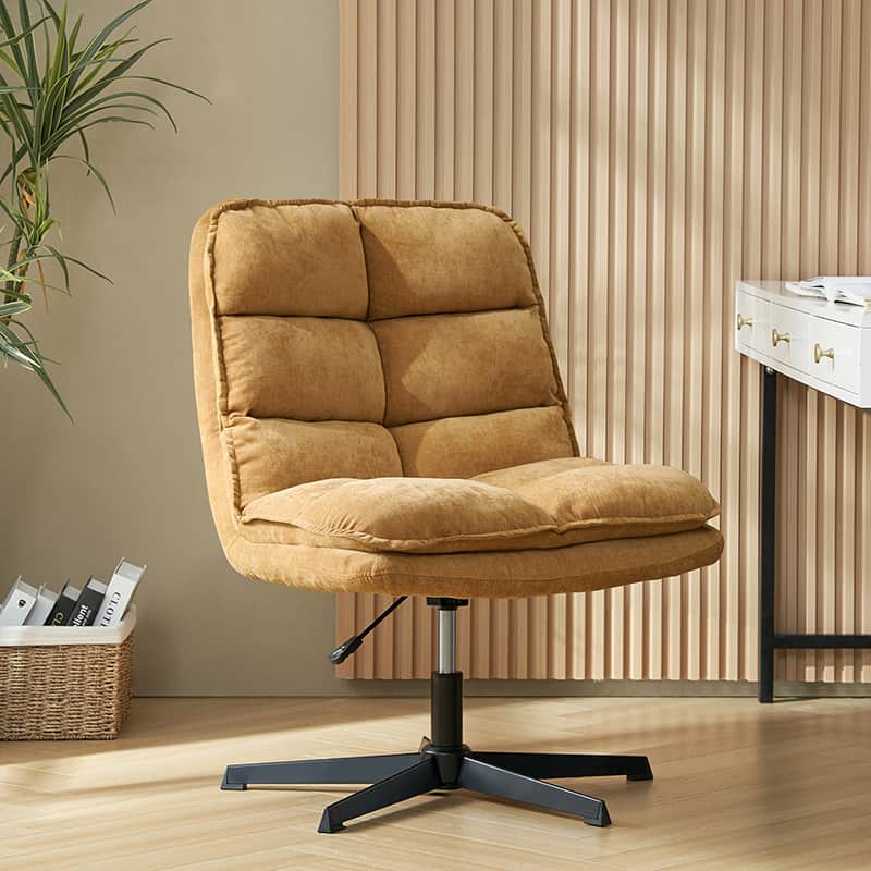 Simon Armless Office Chair with Thick Cushion - Ergonomic Comfort for Home Office, Study, and Workspace - Perfect for Long Hours of Sitting