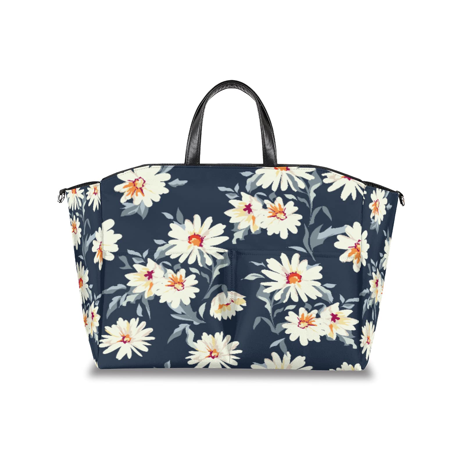 Floral Daisy Diaper Bag Tote - Waterproof Multifunctional Baby Stroller Organizer for Moms, Travel & Everyday Use | Perfect for Park Outings, Shopping & Family Trips