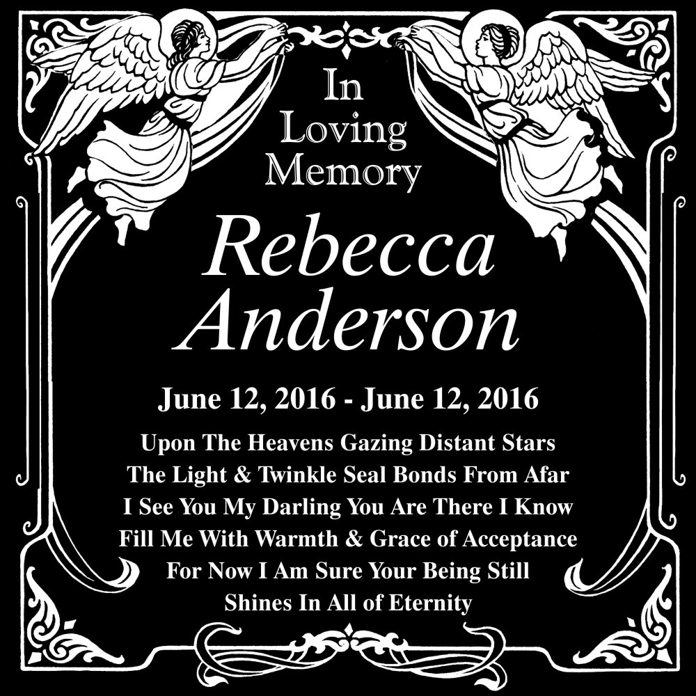 Personalized Baby Infant Memorial Headstone - 12x12 Inch Engraved Black Granite Grave Marker Plaque - Perfect for Cemetery, Garden, or Memorial Site Remembrance