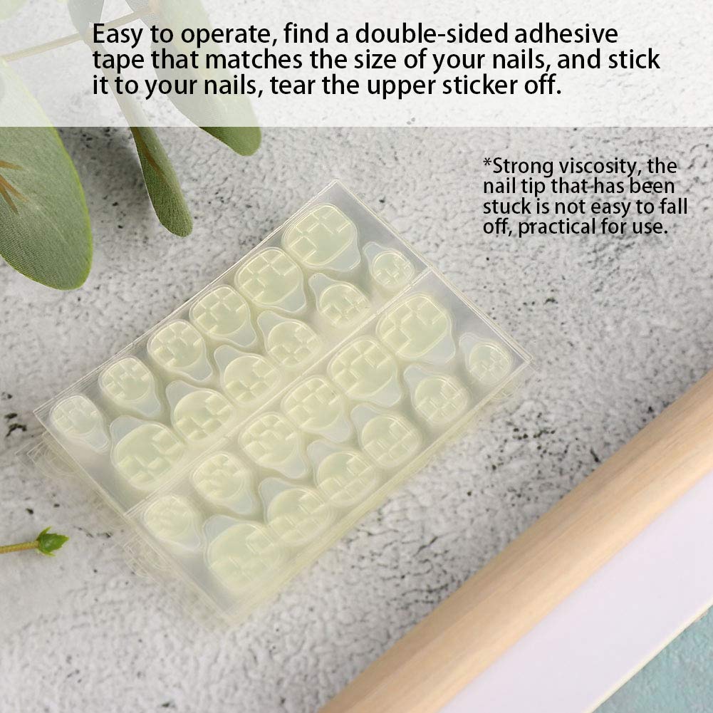 Strong Viscosity Double Sided Adhesive Tape - 24 Pack Transparent Non-Irritating Nail Art Tape for Women & Girls | Perfect for Nail Decorations, DIY Crafts, Scrapbooking & Home Organization