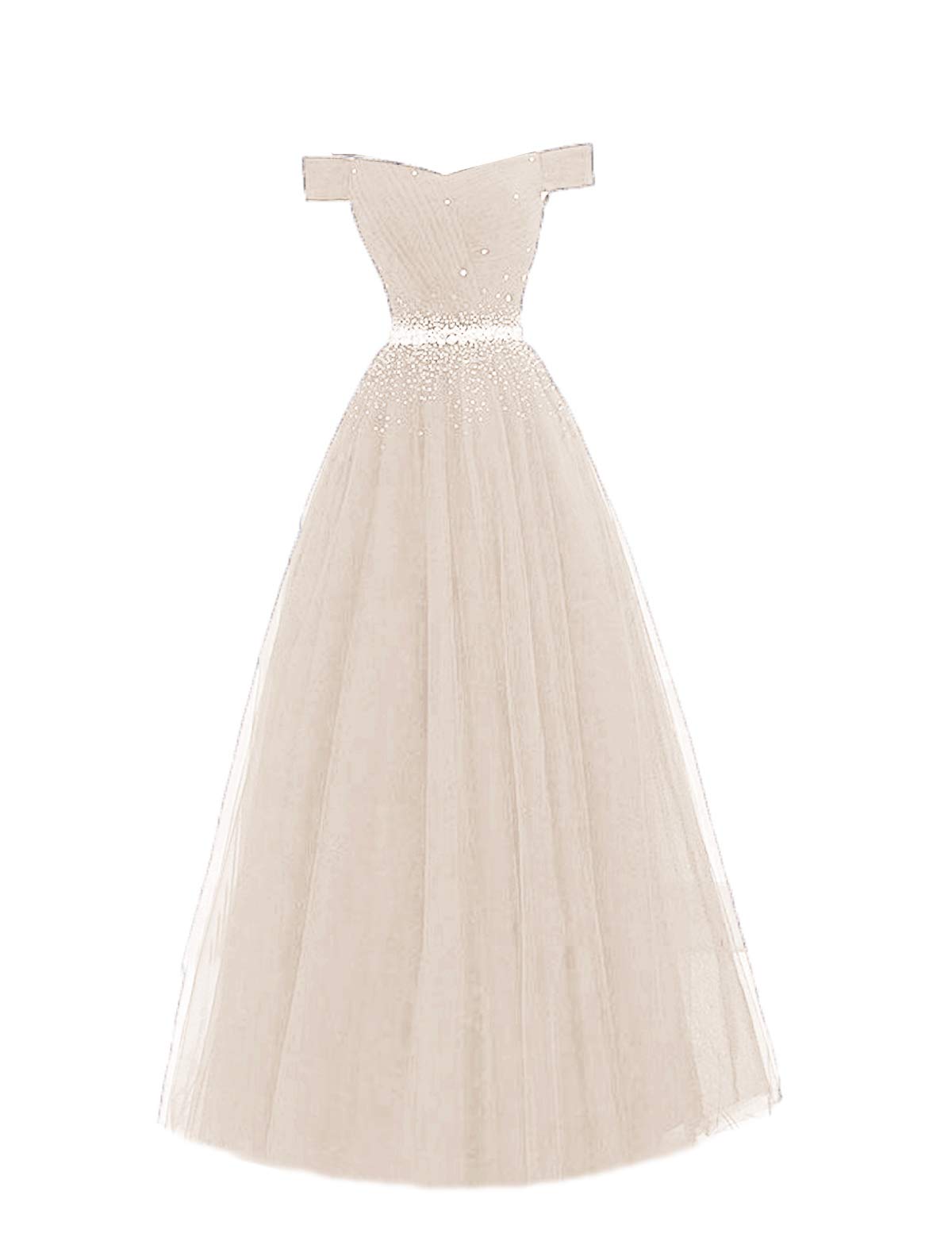 Elegant Off Shoulder Prom Dress for Women - Long A-Line Formal Evening Gown for Parties, Weddings & Special Occasions