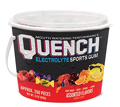 Quench Gum Bucket - 200 Pieces Assorted Fruit Flavored Chewing Gum for Kids & Adults | Perfect for Parties, Office Snacks & Travel