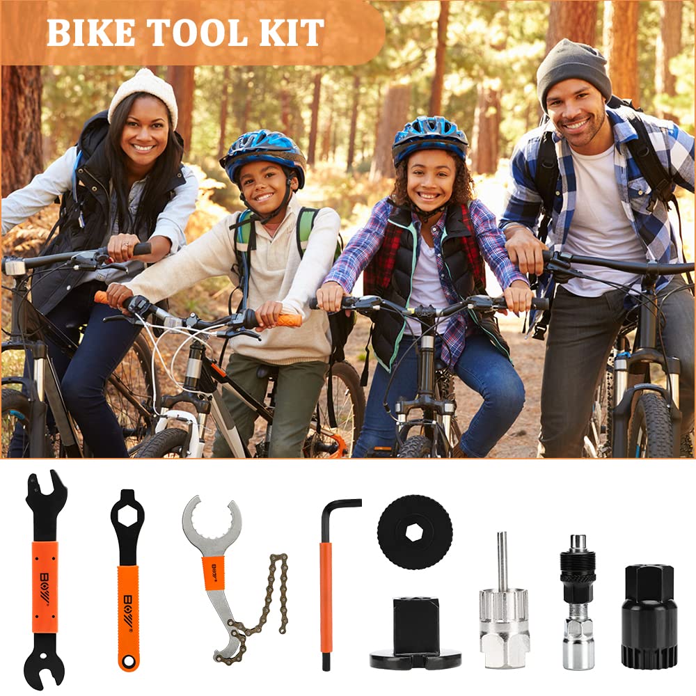 Professional Bike Tool Kit - Bicycle Crank Removal Tool, 3-in-1 Cassette Remover, Rotor Lockring Tool, Bottom Bracket Remover & Pedal Wrench - Complete Bicycle Repair Tools for Home Mechanics & Cycling Enthusiasts - Perfect for Road Bikes, Mountain Bikes & DIY Maintenance