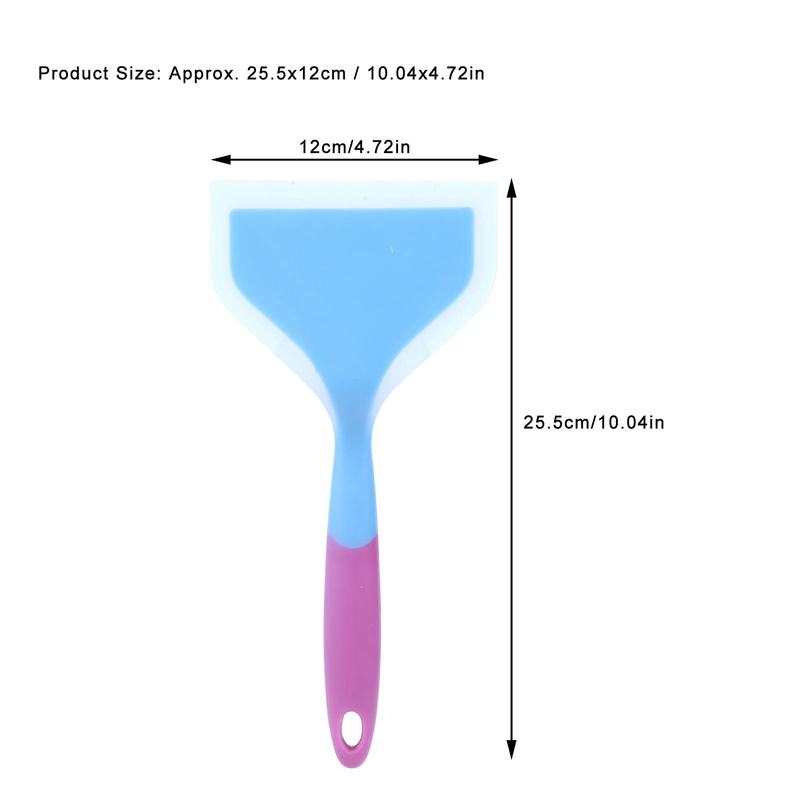 Non-Stick Silicone Spatula - Heat Resistant Cooking Turner for Pancakes, Tamagoyaki, Pizza & Steak - Blue Wide Kitchen Utensil - Perfect for Flipping, Scraping & Serving in Home Kitchens & Restaurants