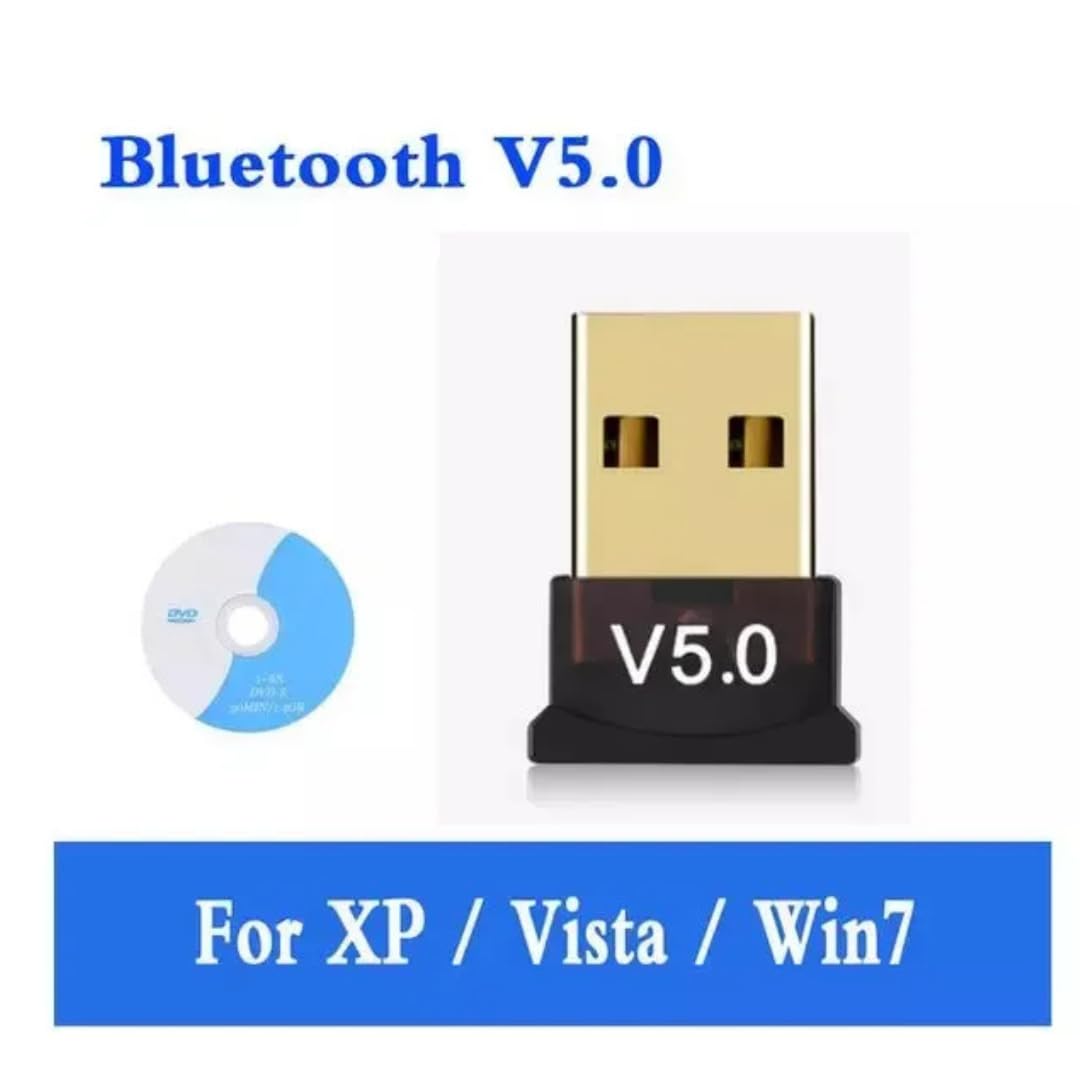 Nano USB Bluetooth 5.0 Adapter - Mini Wireless Dongle for PC/Laptop, Headphones, Speakers, Keyboard, Mouse & Printer - Long Range Plug & Play Receiver for Windows 10/8/7/XP - Perfect for Home Office, Gaming & Multimedia Streaming