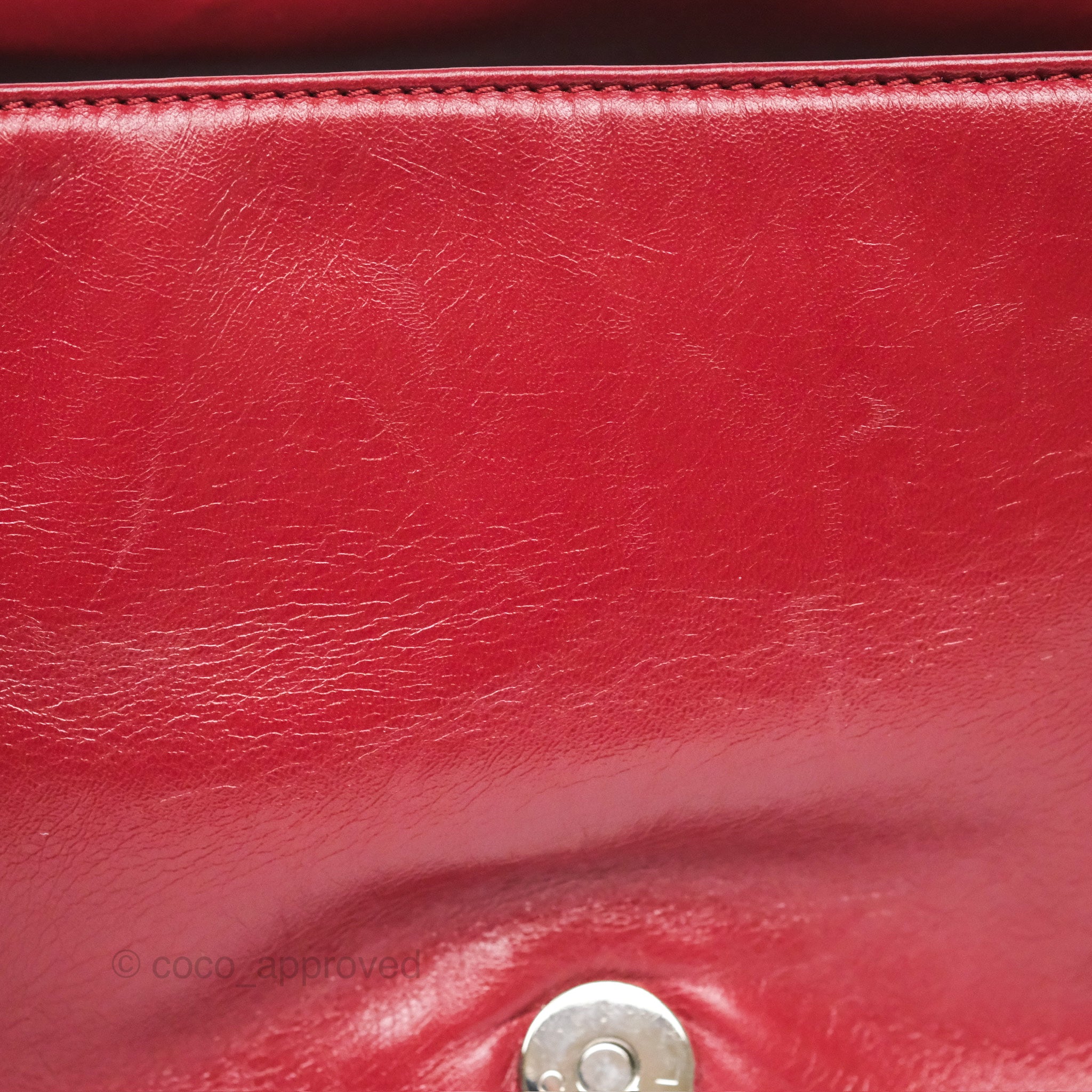 Chanel CC Flap Shoulder Bag in Dark Red Crumpled Leather with Silver Hardware - Luxury Crossbody Bag for Women, Perfect for Date Night & Evening Events