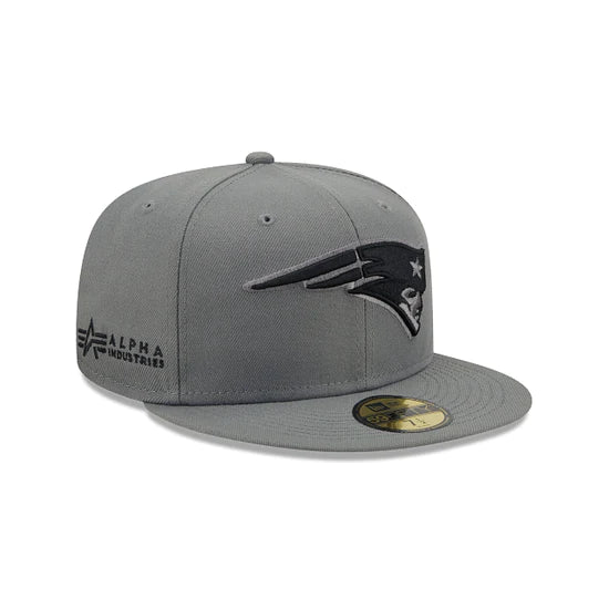 New England Patriots Grey 59FIFTY Fitted Hat for Men - Official NFL Snapback Cap for Football Fans & Game Day Outfits